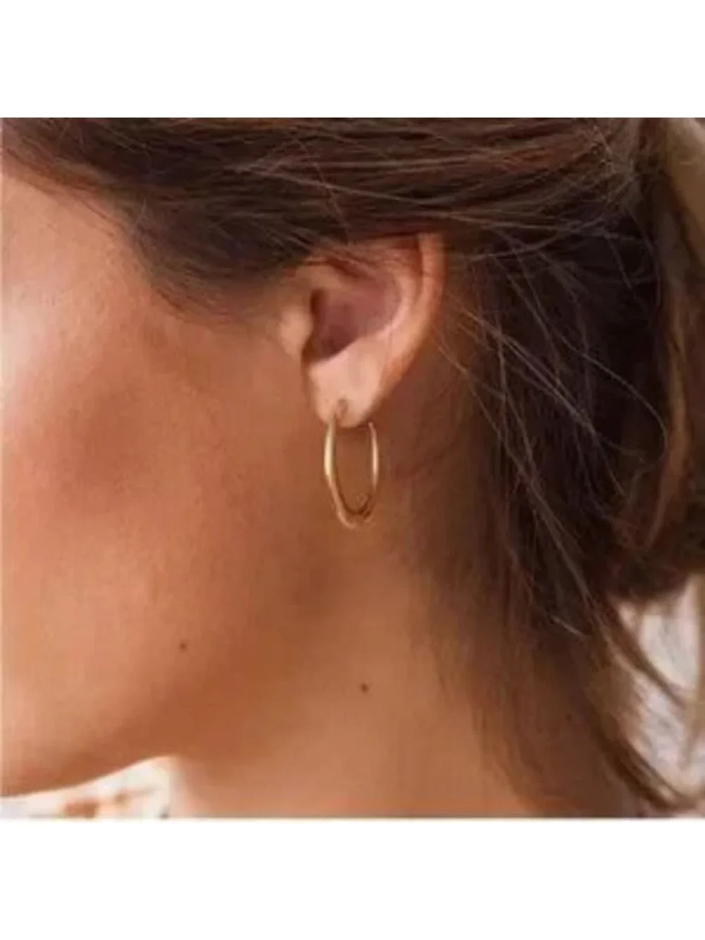 Gold 14k Gold Plated Cuff Hoop Earrings